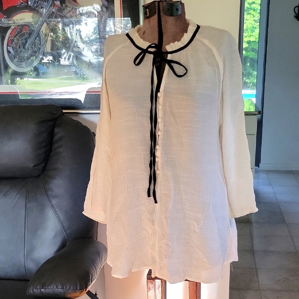 Perch By Blu Pepper, Top, Cream, XL, EUC
